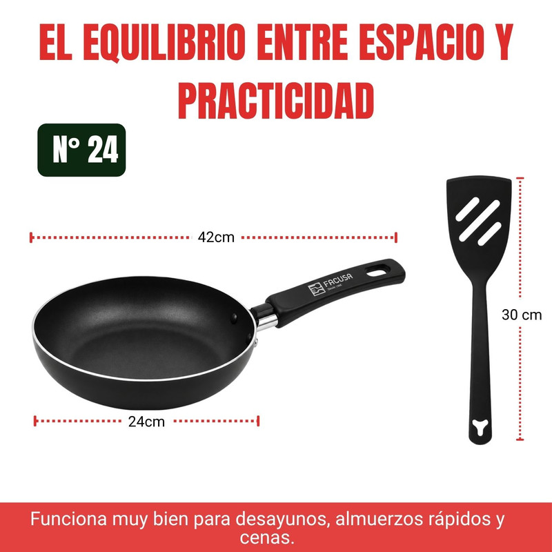 SARTÉN 24CM FACUSA + ESPÁTULA PARA PORCIONES PEQUEÑAS - 2
