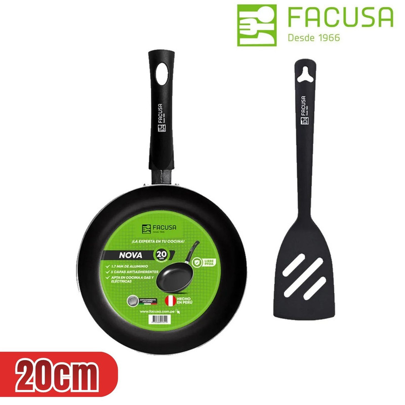 SARTÉN 20CM FACUSA + ESPÁTULA PARA PORCIONES PEQUEÑAS - 1