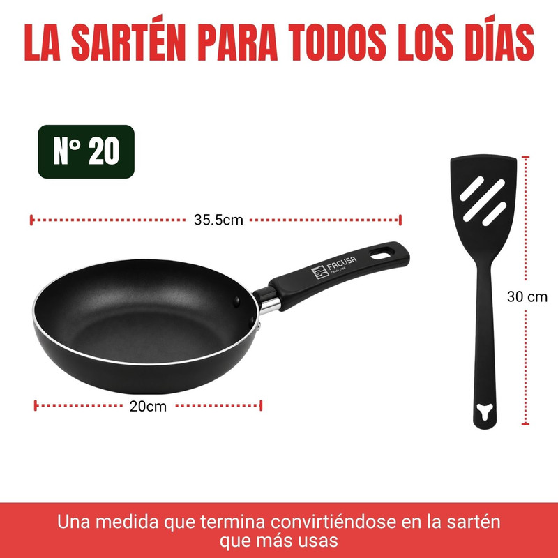 SARTÉN 20CM FACUSA + ESPÁTULA PARA PORCIONES PEQUEÑAS - 2