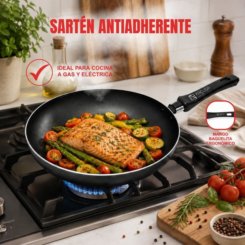 SARTÉN 20CM FACUSA + ESPÁTULA PARA PORCIONES PEQUEÑAS - 4
