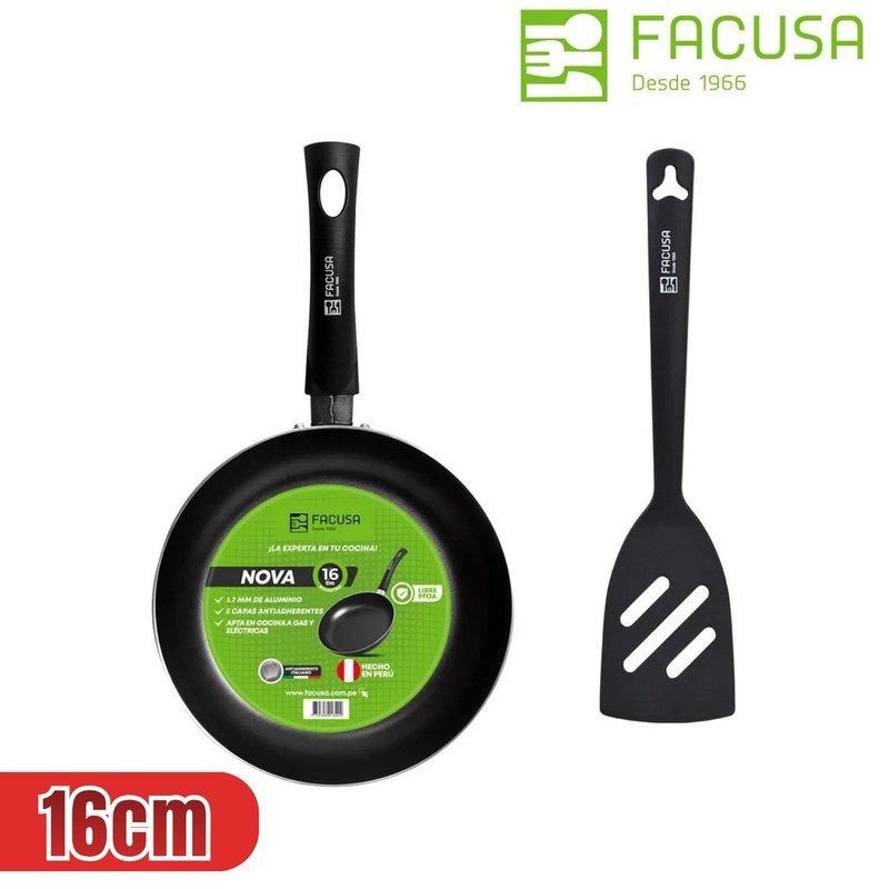 SARTÉN 16CM FACUSA + ESPÁTULA PARA PORCIONES PEQUEÑAS - 1