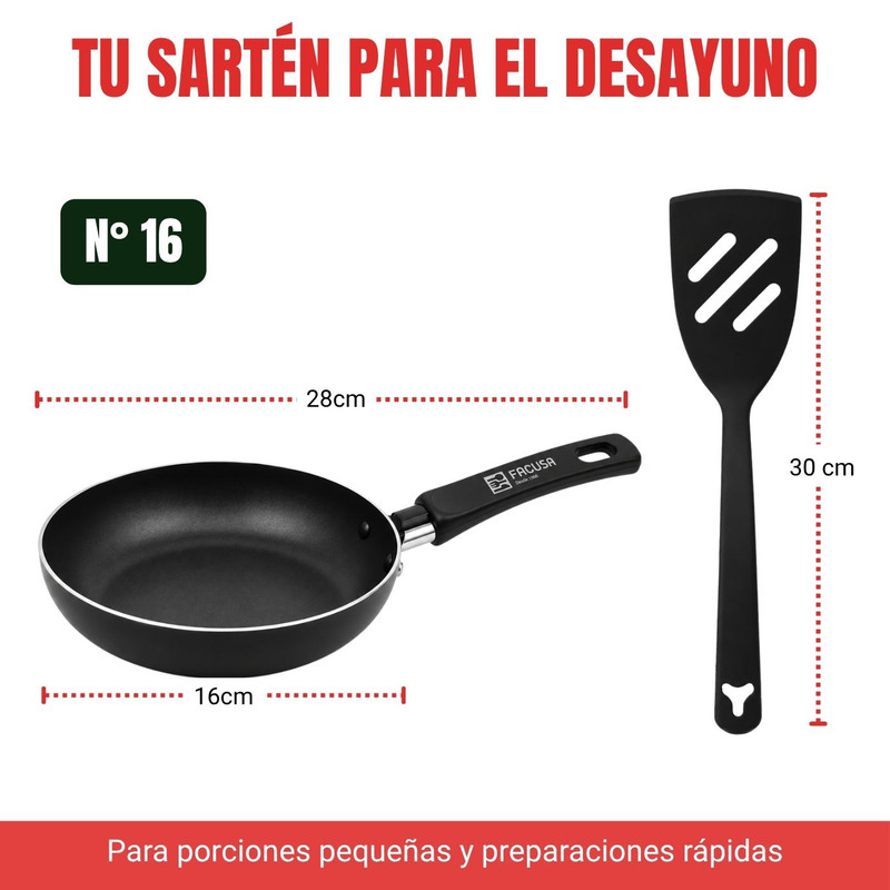 SARTÉN 16CM FACUSA + ESPÁTULA PARA PORCIONES PEQUEÑAS - 2