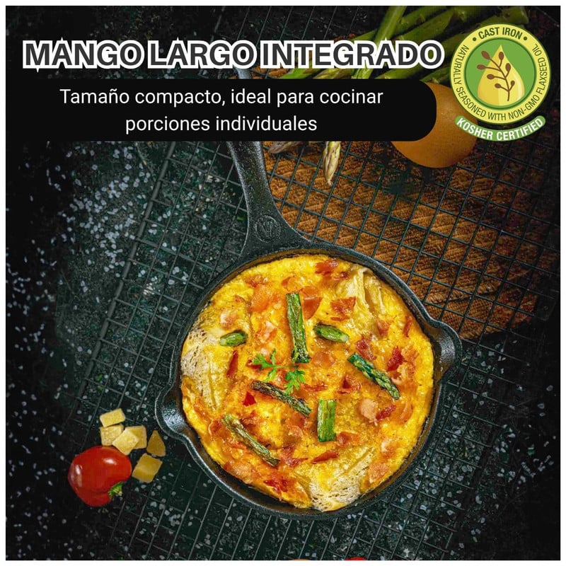 SARTÉN VICTORIA DE HIERRO FUNDIDO 16.5CM - PORCIONES PEQUEÑAS - 5