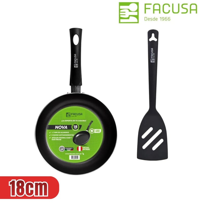 SARTÉN 18CM FACUSA + ESPÁTULA PARA PORCIONES PEQUEÑAS - 1