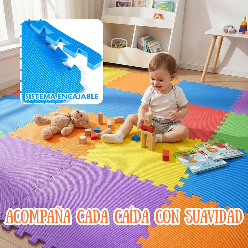 PISO EVA PARA NIÑOS ARMADO RÁPIDO 59X59 PACK 12 - 4
