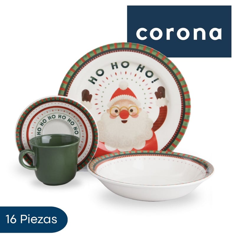 VAJILLA 16 PIEZAS CORONA PARA CELEBRAR ESTA NAVIDAD - 1