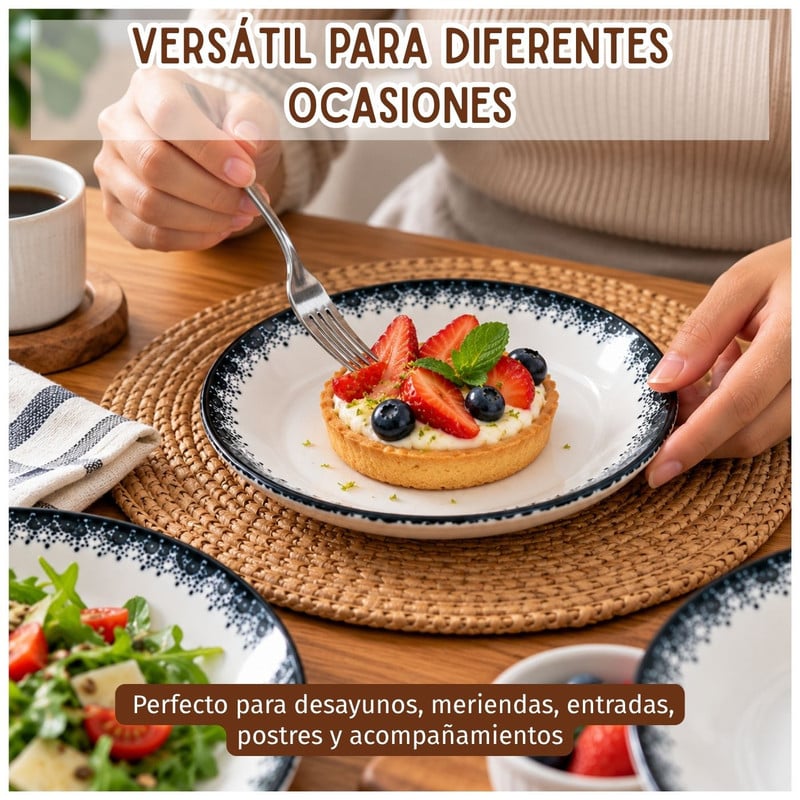 SET DE 6 PLATOS COUPE CORONA PARA TU MESA - 3