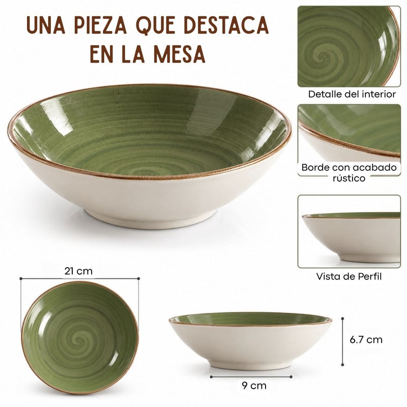 SET ARTISÁN 12 BOWLS 21CM CORONA PARA SERVIR - 2