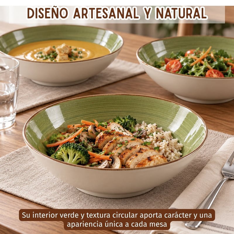 SET ARTISÁN 12 BOWLS 21CM CORONA PARA SERVIR - 3