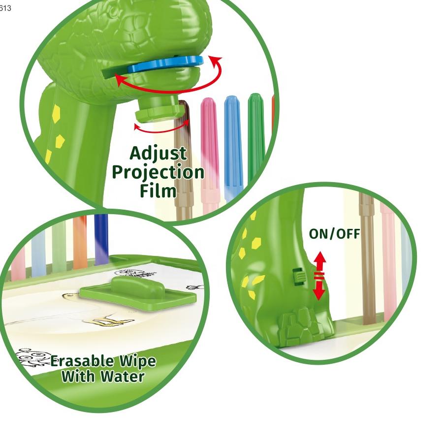 PIZARRA DE APRENDIZAJE PROYECTOS DE DIBUTO PARA NIÑOS - DINOPROYECTOR VERDE - 3