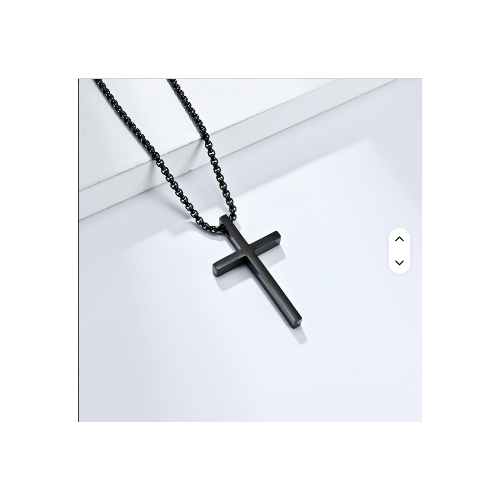 CADENA FEDE DE HOMBRE EN ACERO INOXIDABLE CON DIJE CRUZ - 1