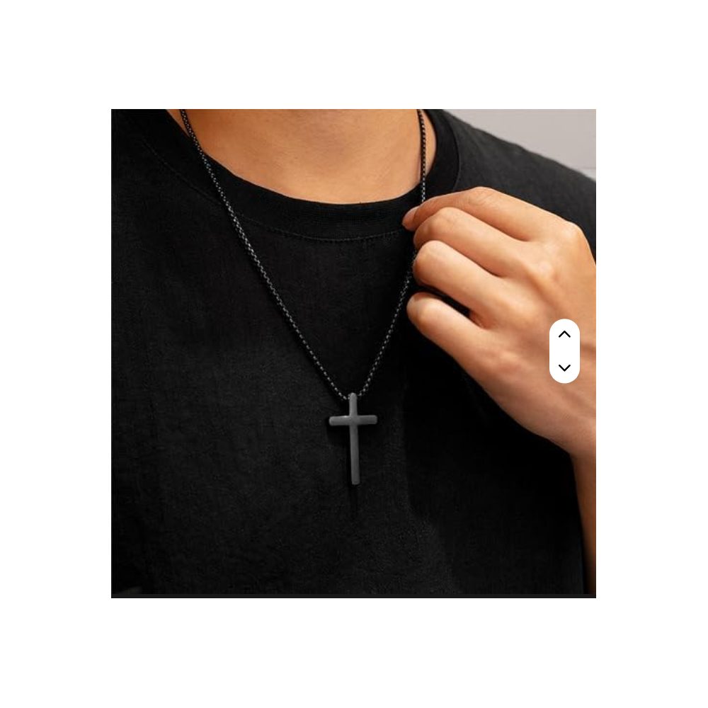 CADENA FEDE DE HOMBRE EN ACERO INOXIDABLE CON DIJE CRUZ - 3