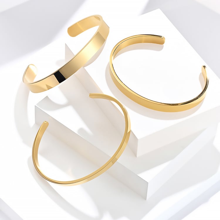 PULSERA BRAZALETE DORADO MINIMALISTA UNISEX - 2