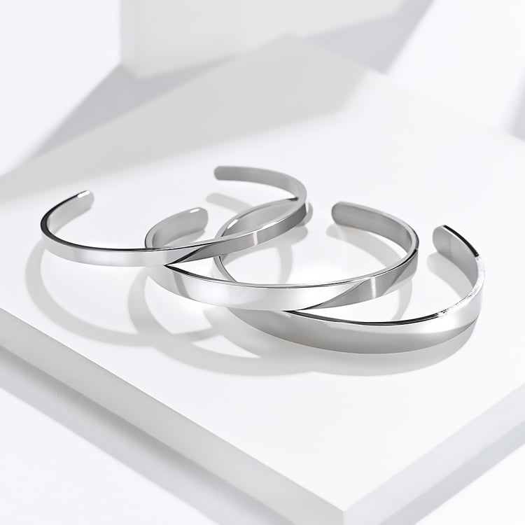 PULSERA BRAZALETE PLATEADO MINIMALISTA UNISEX - 2