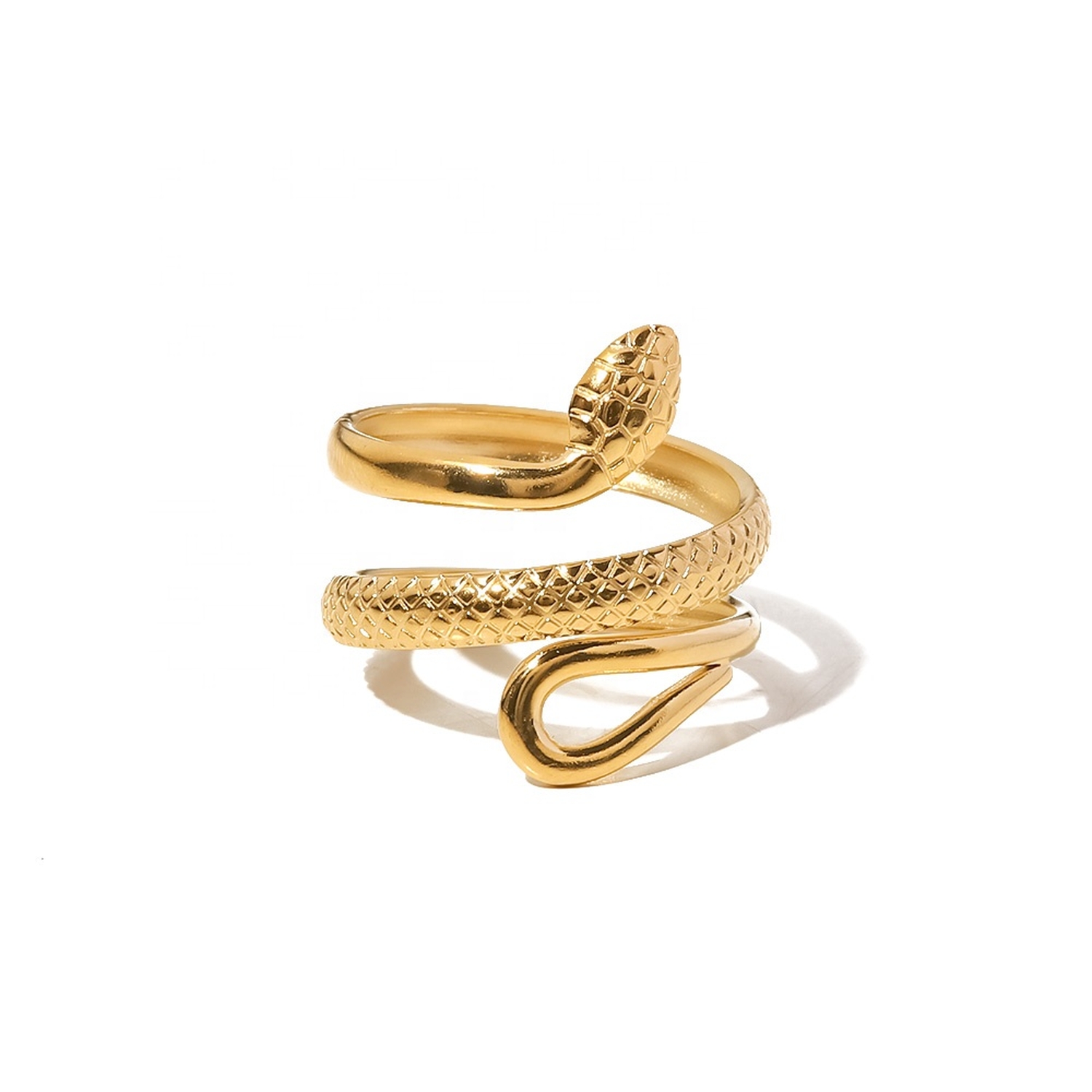 ANILLO SERPENTE PARA MUJER EN ACERO DORADO - 1
