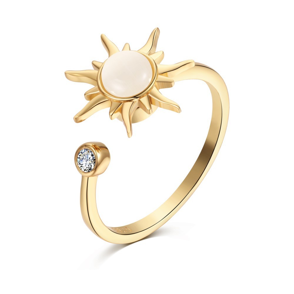 ANILLO SOLE PARA MUJER EN ACERO DORADO - 1