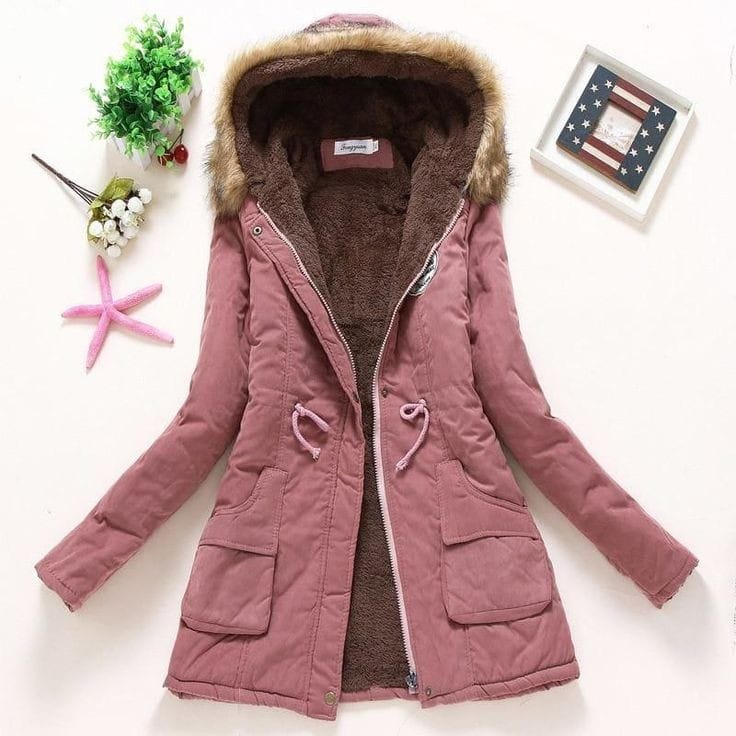 PARKA ARMY COREANA DAMA COLOR PALO ROSA - 3