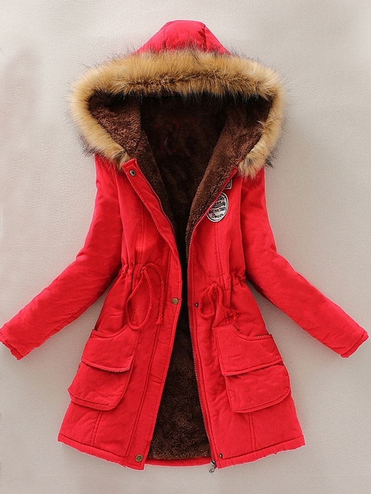 PARKA ARMY COREANA DAMA COLOR ROJO - 1
