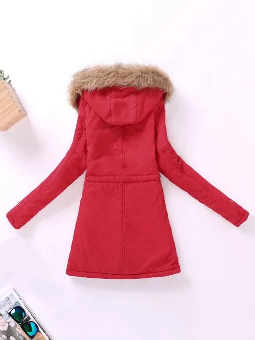 PARKA ARMY COREANA DAMA COLOR ROJO - 2