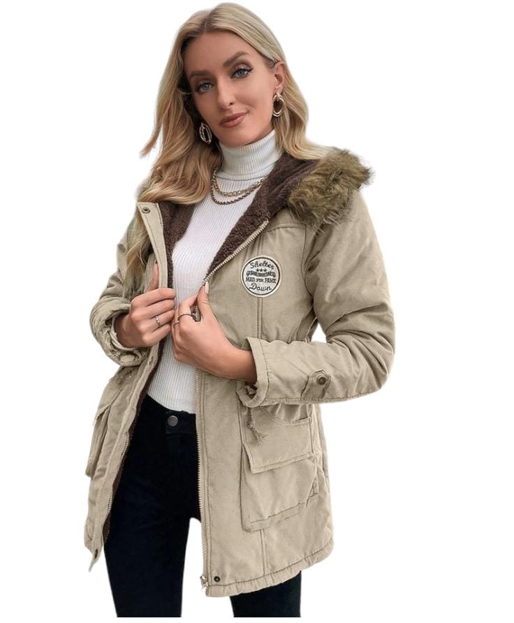PARKA ARMY COREANA DAMA COLOR BEIGE - 1