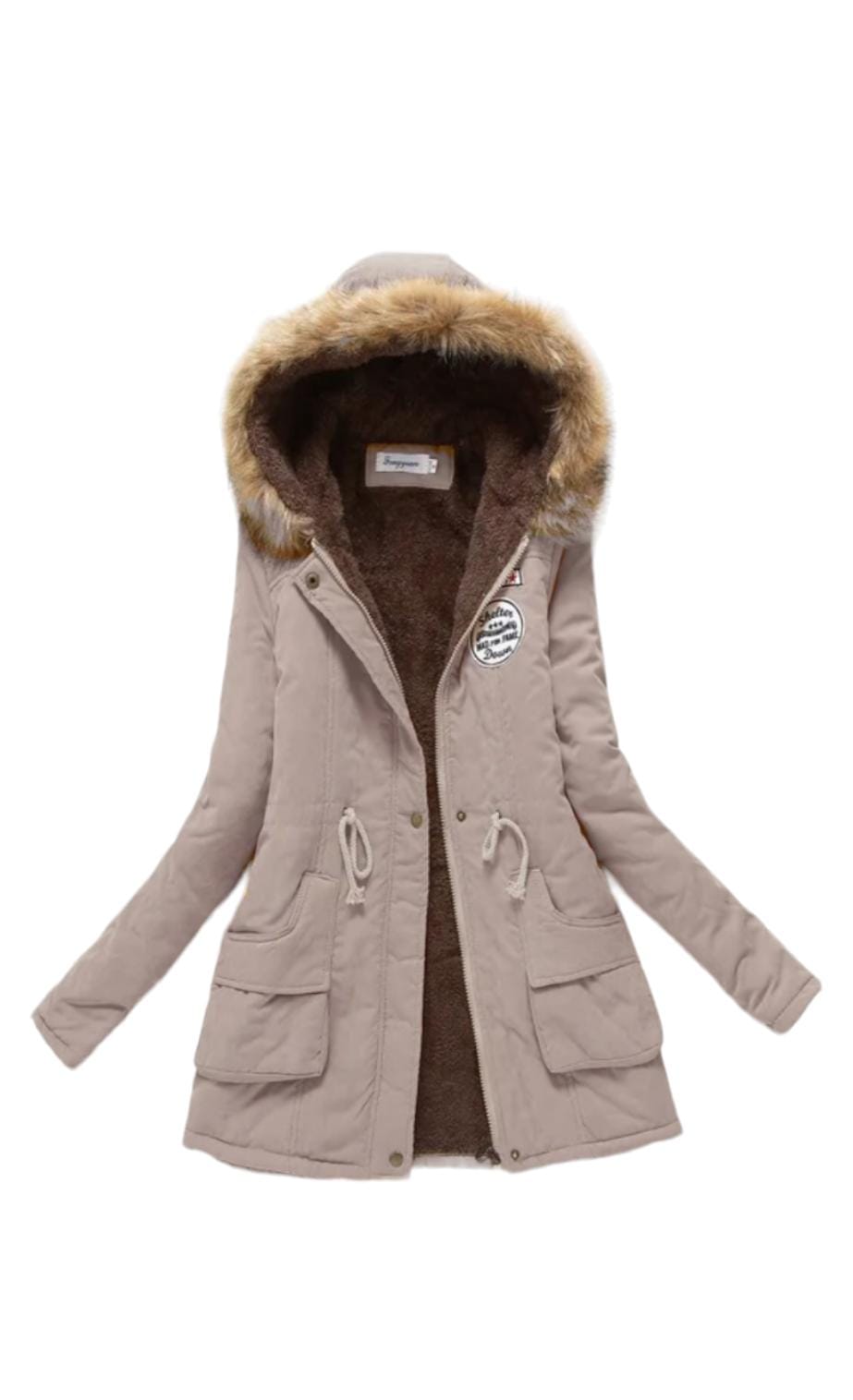 PARKA ARMY COREANA DAMA COLOR BEIGE - 3