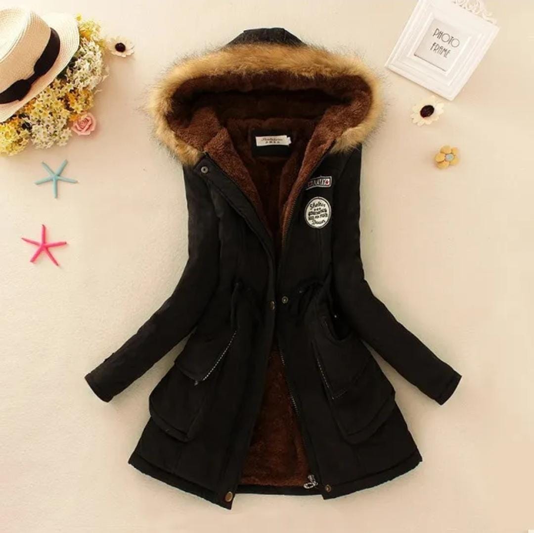 PARKA ARMY COREANA DAMA COLOR NEGRO - 2