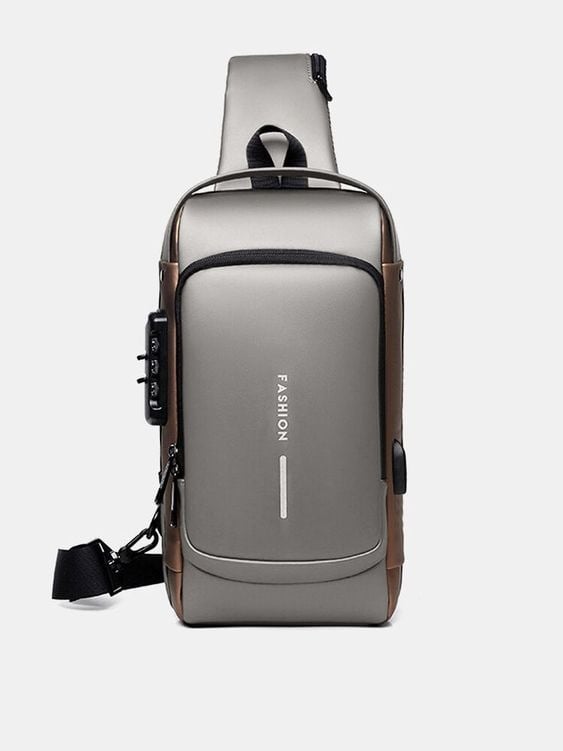 MOCHILA ANTIRROBO CON PUERTO USB / PLATEADO - 3