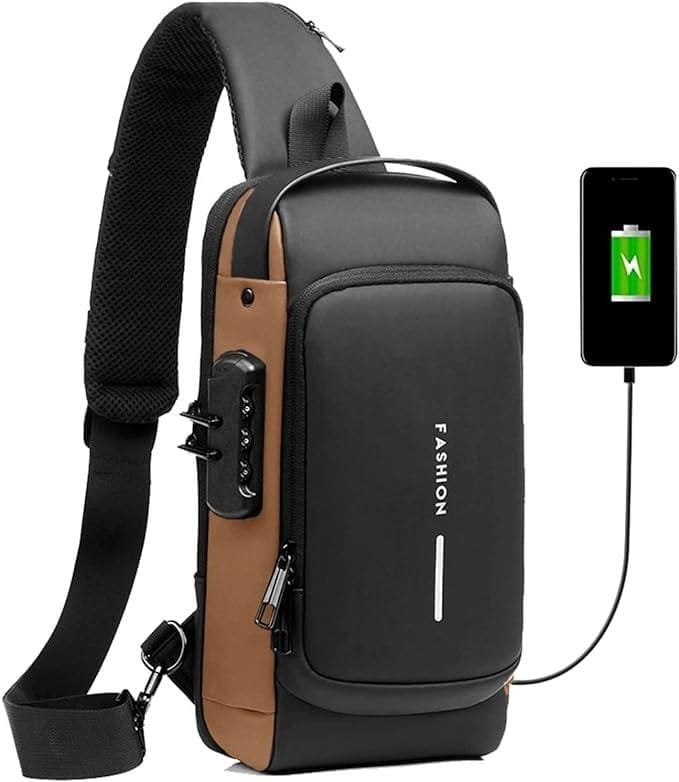 MOCHILA ANTIRROBO CON PUERTO USB / BRONCE - 1