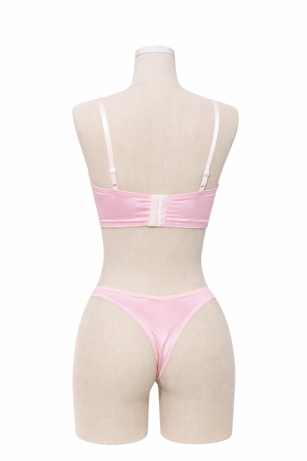 CONJUNTO DE LENCERÍA “PINK ROMANCE”  SATÉN CON LAZOS DECORATIVOS - 2