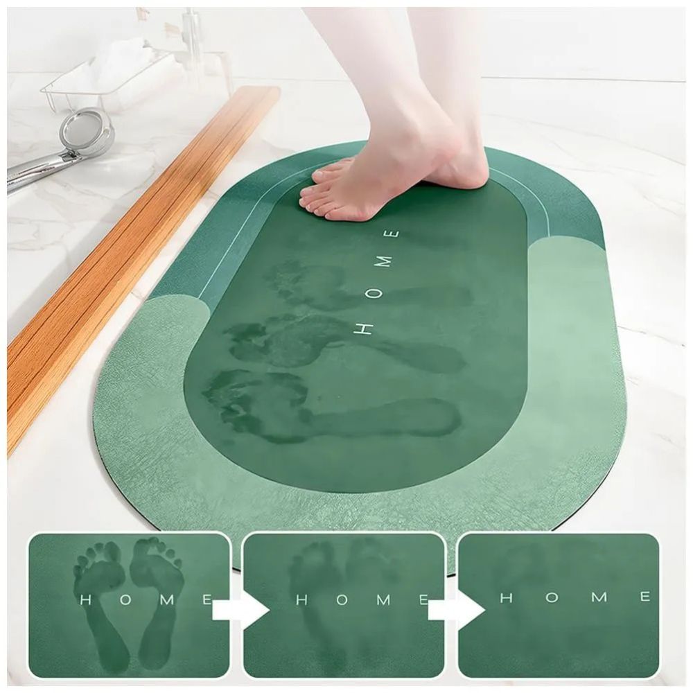 ALFOMBRA ABSORBENTE CIRCULAR PARA BAÑO VERDE - 3