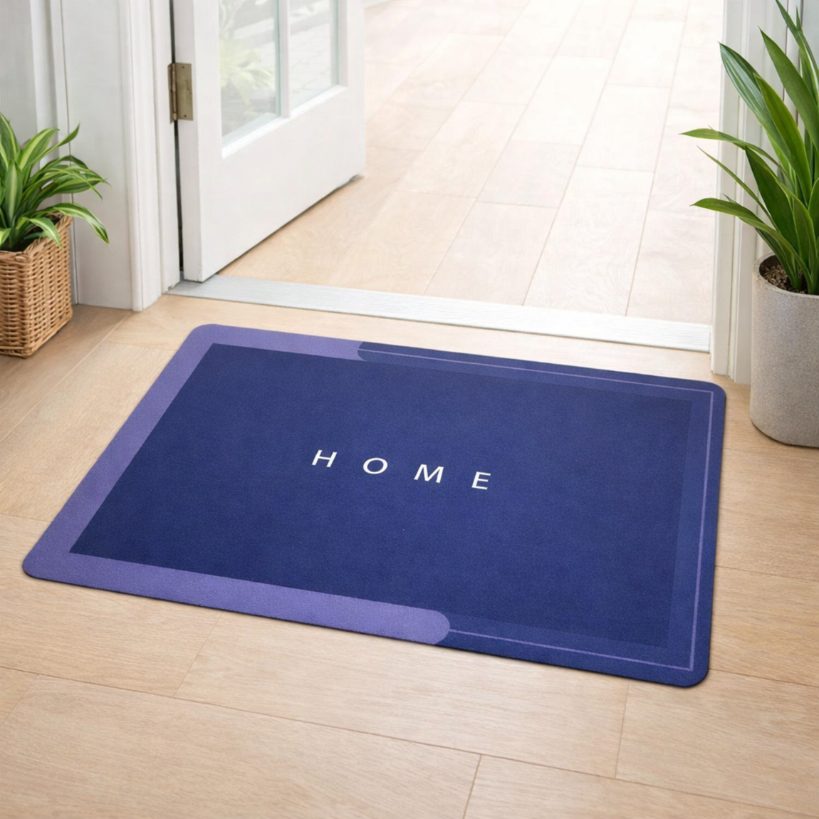 ALFOMBRA ABSORBENTE PARA BAÑO RECTANGULAR COLOR MORADO - 1