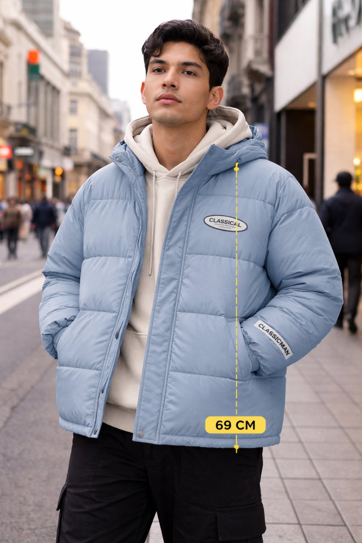 CASACA TÉRMICA UNISEX CLASSICMAN - ABRIGO MODERNO CON CAPUCHA - 2