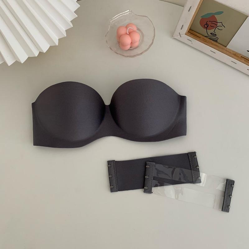 BRASIER STRAPLESS INVISIBLE PUSH UP CON EXTENSOR TRANSPARENTE / GRIS - 1