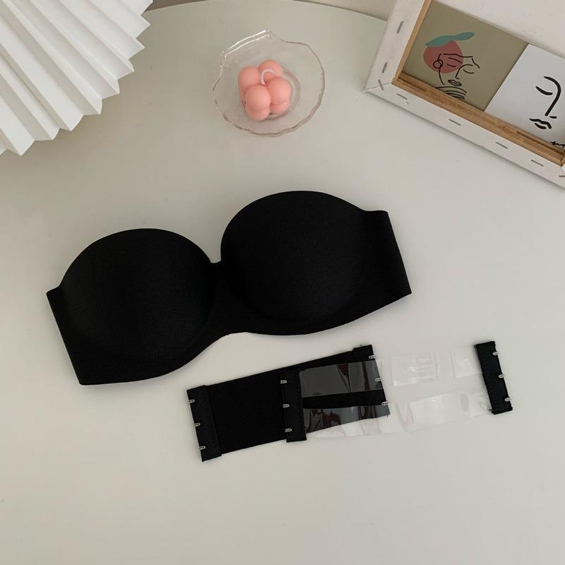 BRASIER STRAPLESS INVISIBLE PUSH UP CON EXTENSOR TRANSPARENTE / NEGRO - 1
