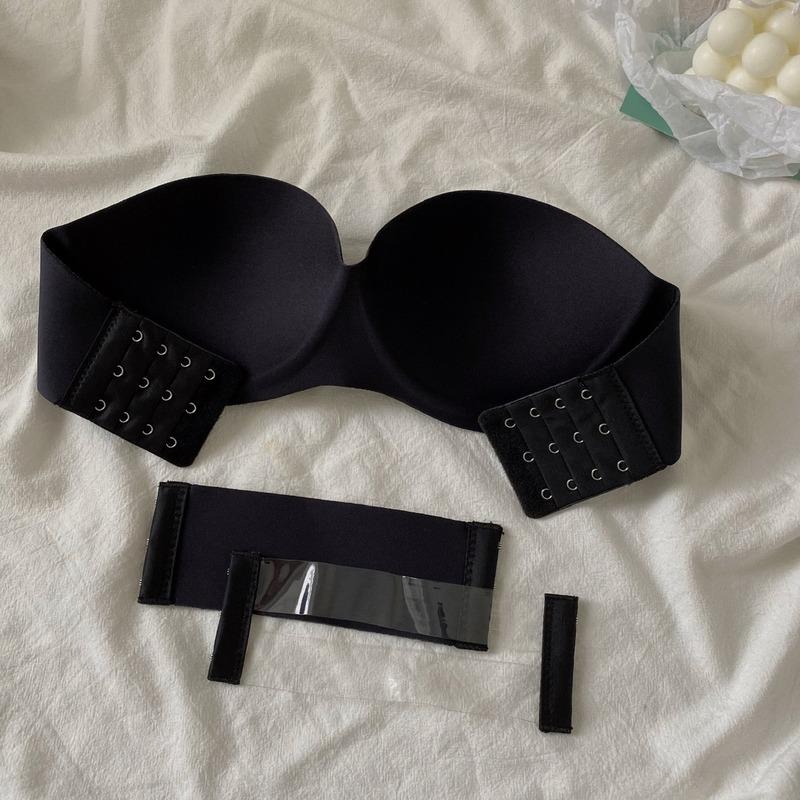 BRASIER STRAPLESS INVISIBLE PUSH UP CON EXTENSOR TRANSPARENTE / NEGRO - 2