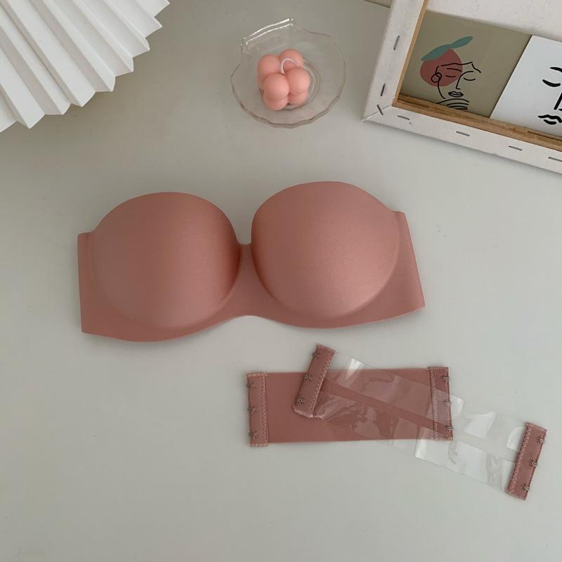BRASIER STRAPLESS INVISIBLE PUSH UP CON EXTENSOR TRANSPARENTE / ROSA - 1
