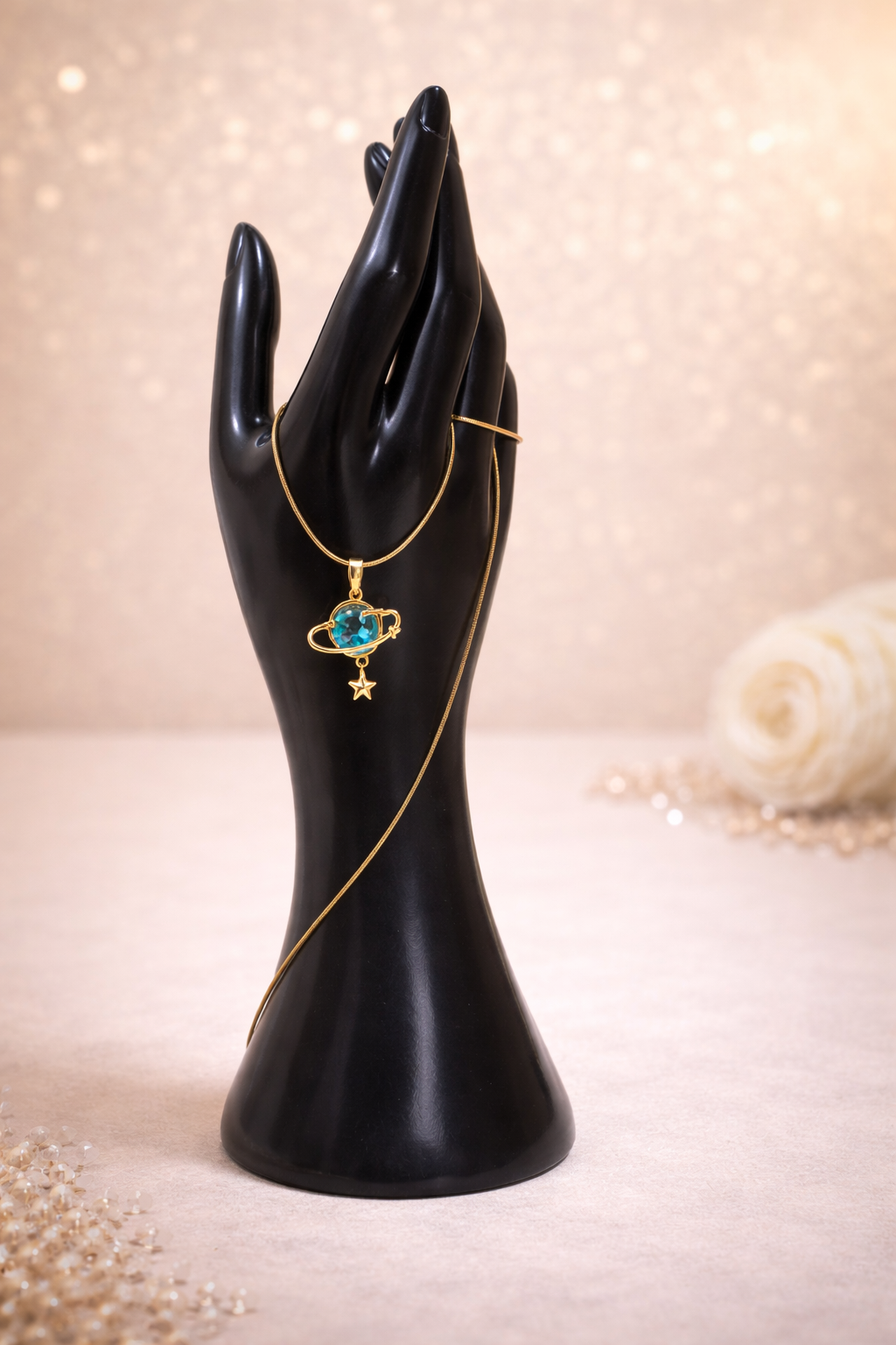 COLLAR PLANETA CELESTIAL CON PIEDRA UNIVERSO Y ESTRELLA - 4