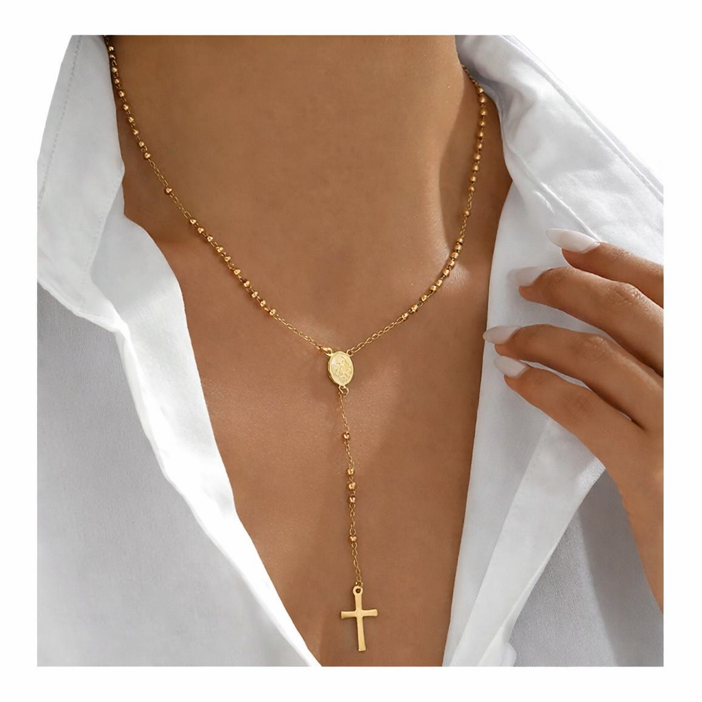 COLLAR ROSARIO DORADO “LUZ DIVINA” PARA DAMA - 1
