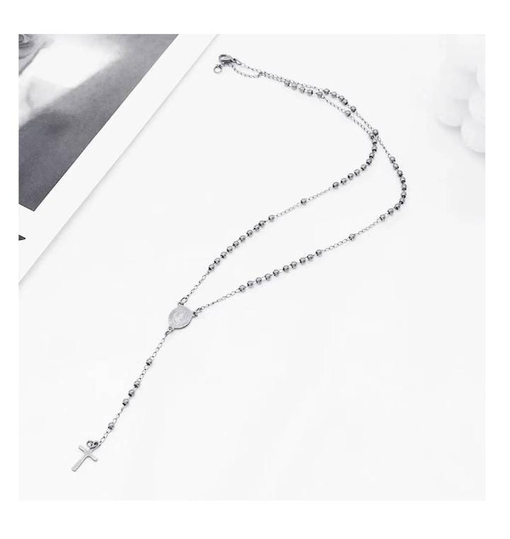 COLLAR ROSARIO PLATEADO “LUZ DIVINA” PARA DAMA - 3