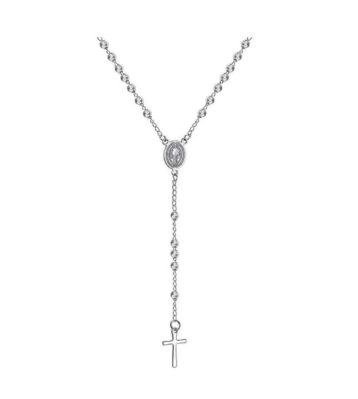 COLLAR ROSARIO PLATEADO “LUZ DIVINA” PARA DAMA - 4