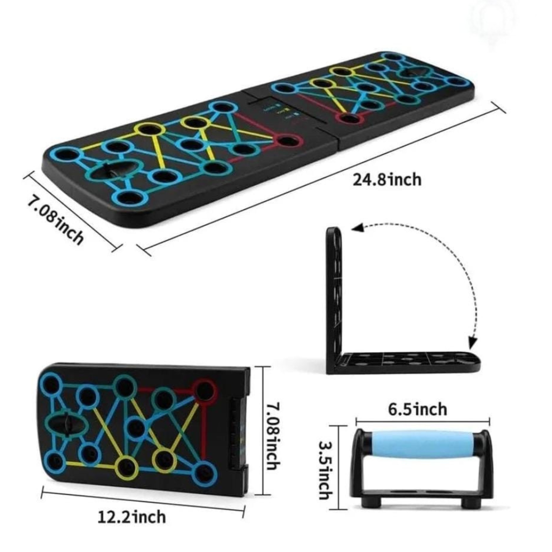 TABLERO DE FLEXIONES MULTIFUNCIONAL PARA PLANCHAS PECHO GYM SISTEMA DE ENTRENAMIENTO POR COLORES - 3