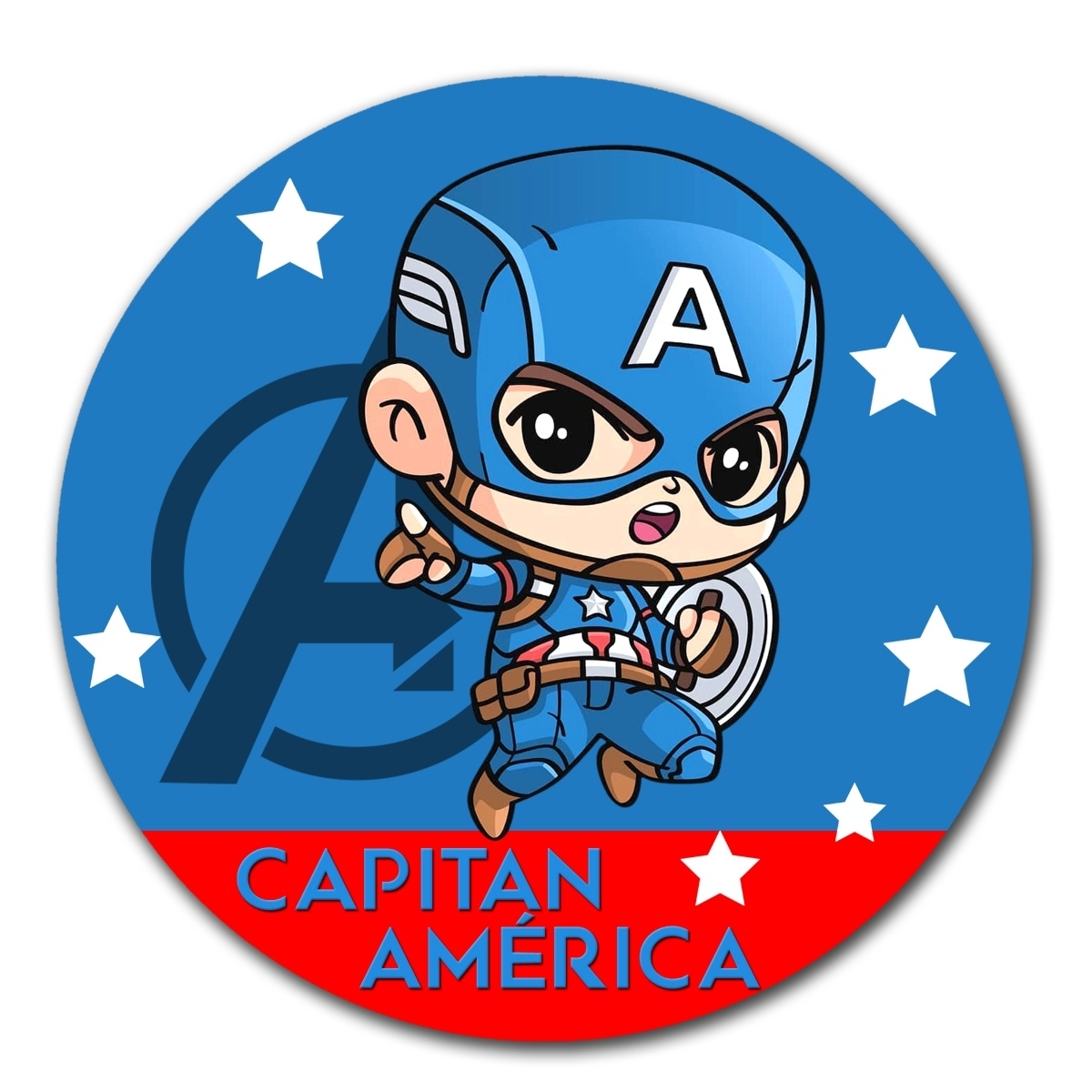 MOUSE PAD CIRCULAR VENGADORES CAPITAN AMERICA - 1