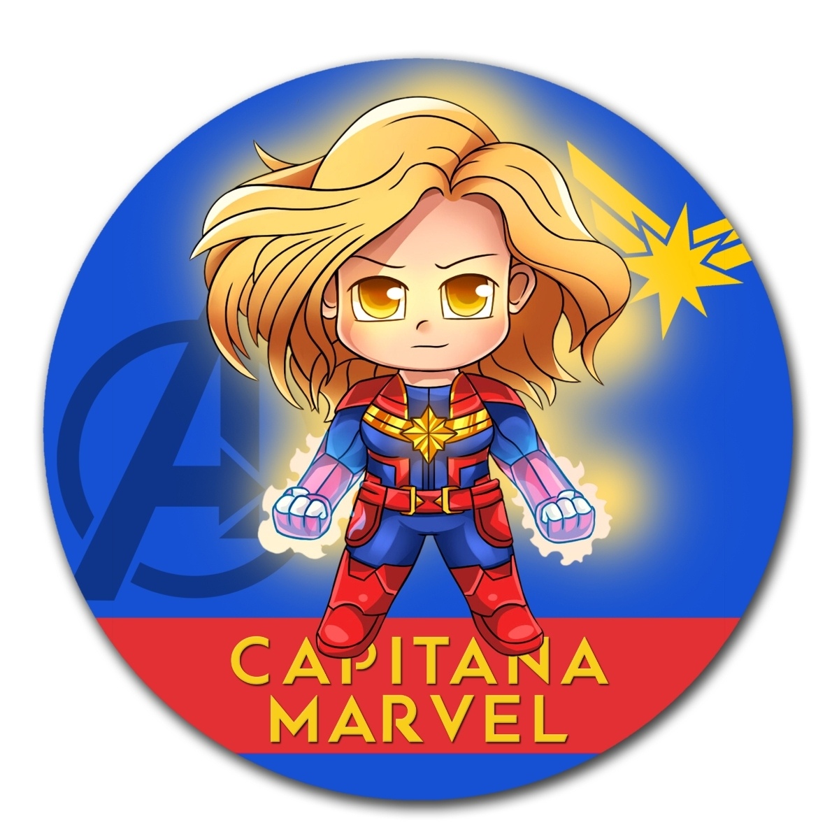 MOUSE PAD CIRCULAR VENGADORES CAPITANA MARVEL - 2