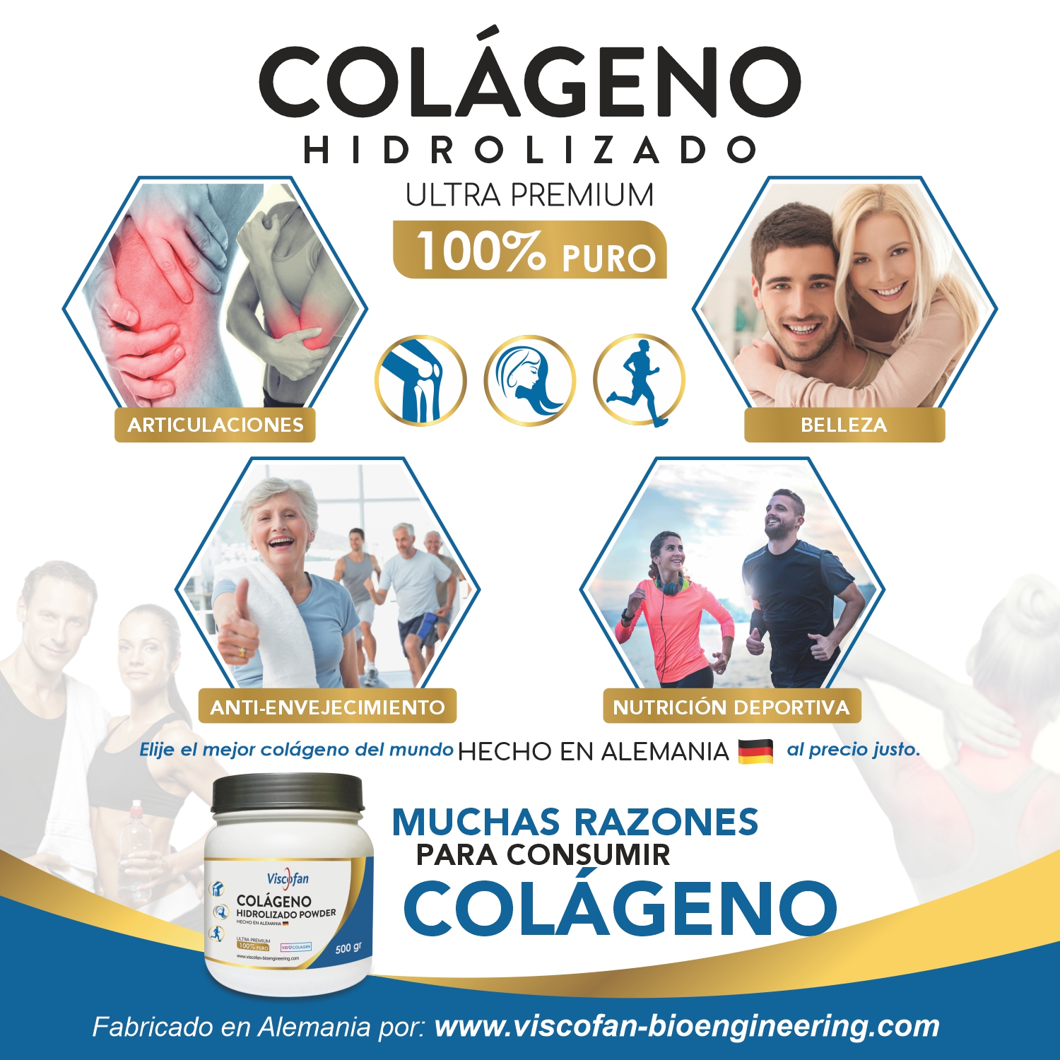 COLAGENO HIDROLIZADO ALEMAN ULTRA PREMIUM VISCOFAN COLLINSTANT 200GR - 5