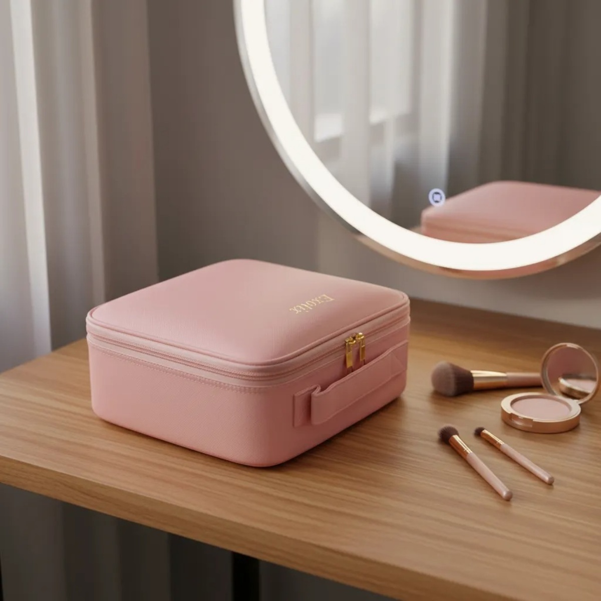 MALETIN DE MAQUILLAJE CON ESPEJO LED - 4