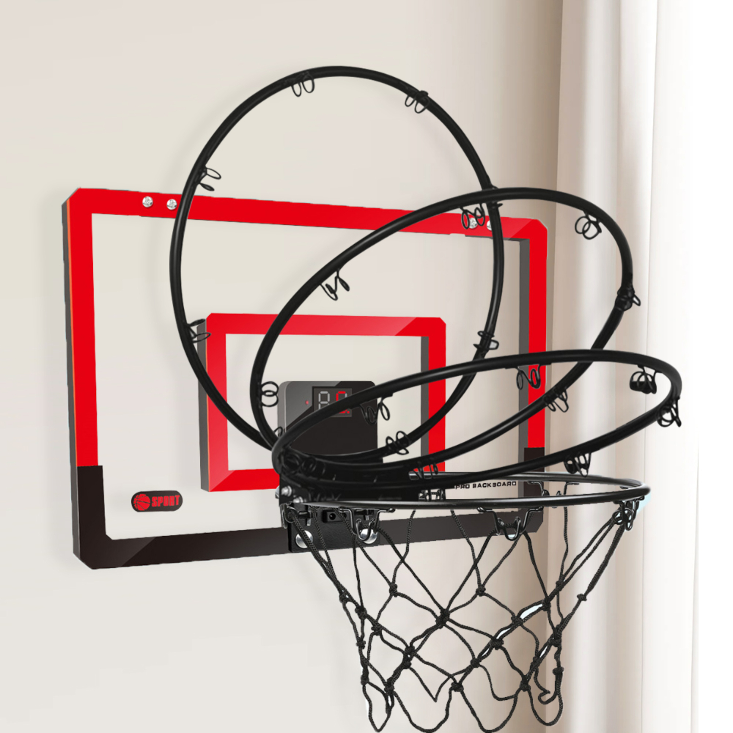 MINI TABLERO DE BASQUET PORTATIL CON MARCADOR LED - 4