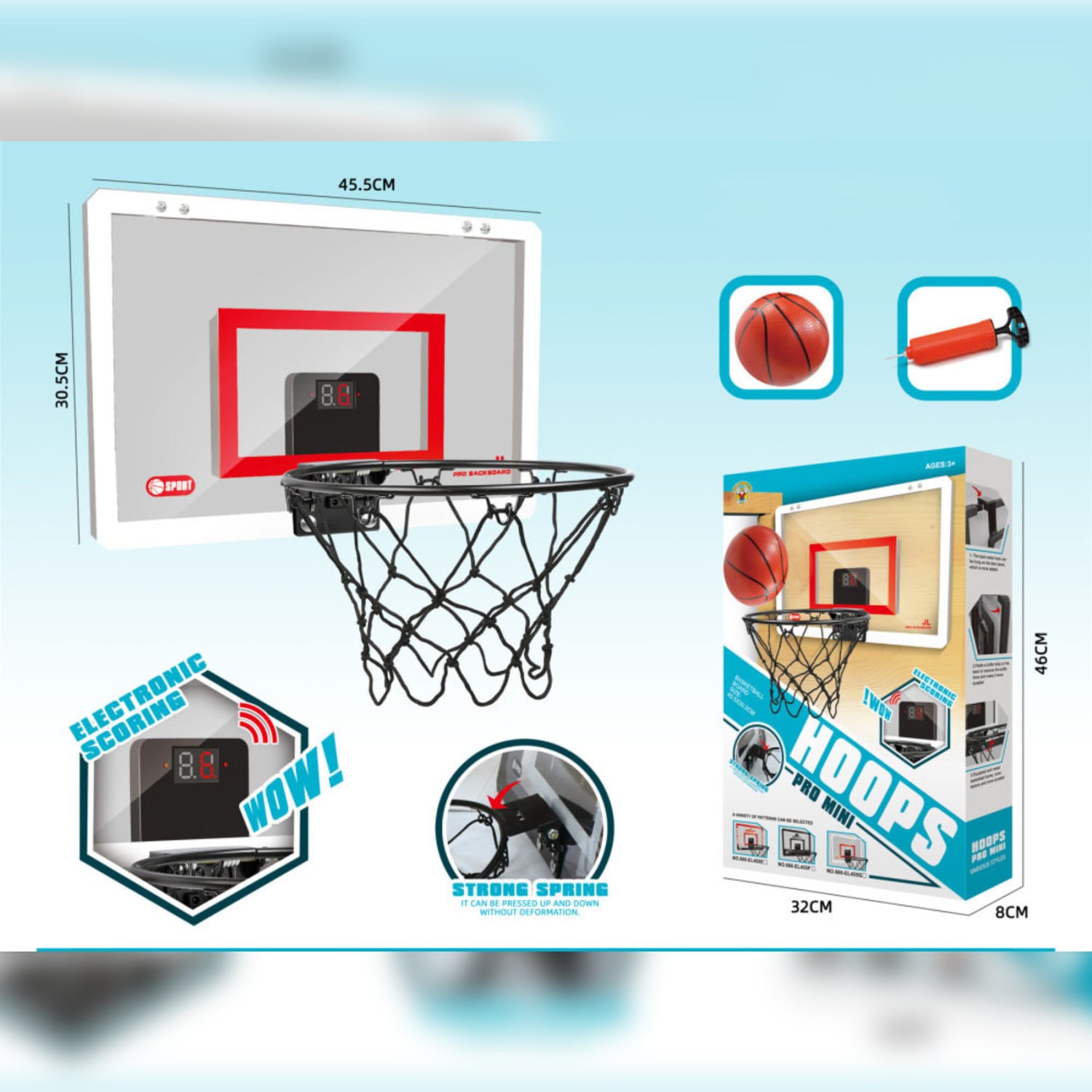 MINI TABLERO DE BASQUET PORTATIL CON MARCADOR LED - 7