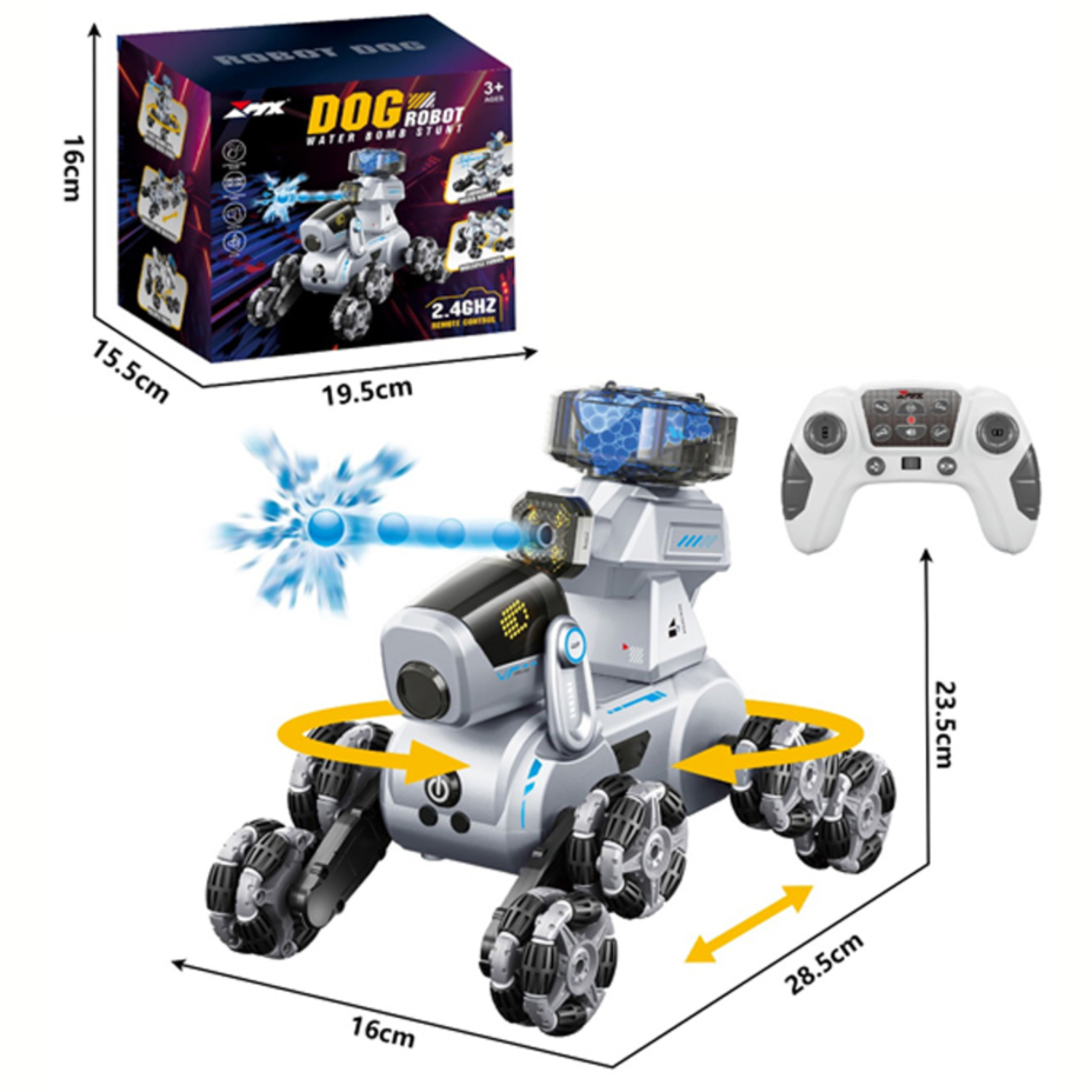 PERRO ROBOT a CONTROL REMOTO con LANZA BOLAS DE HIDROGEL - 5