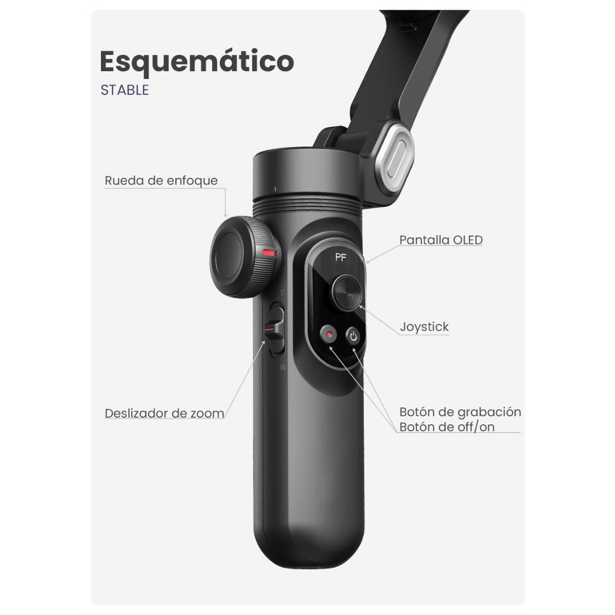 Estabilizador de Celular MOVISUN Luz LED Carga Inalámbrica 6 meses de Garantia - 10