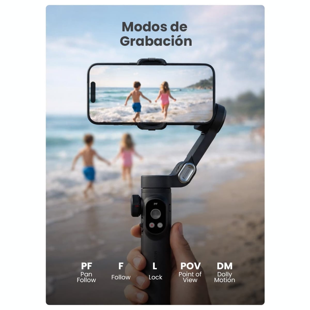 Estabilizador de Celular MOVISUN Luz LED Carga Inalámbrica 6 meses de Garantia - 2